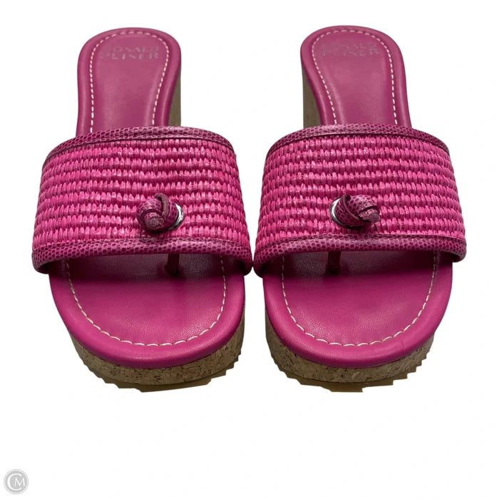 Sandals Heels Wedge By Donald Pliner In Pink, Size: 8.5