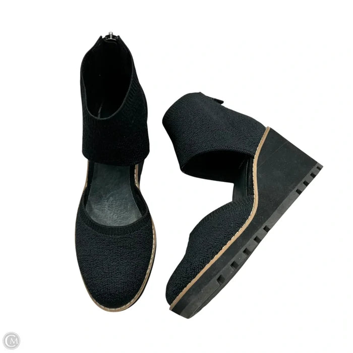Sandals Heels Wedge By Eileen Fisher In Black, Size: 6