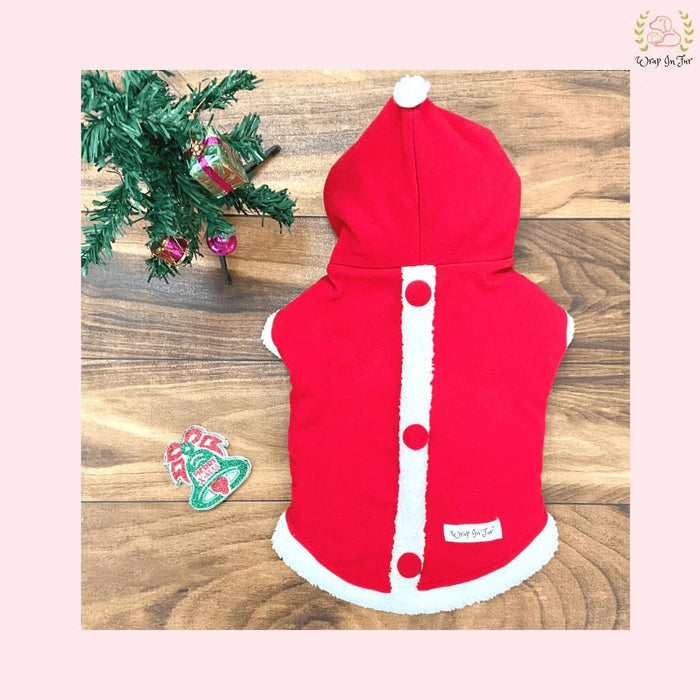 Santa Claus Dog Hoodie – Cozy Christmas Winter Wear for Pets