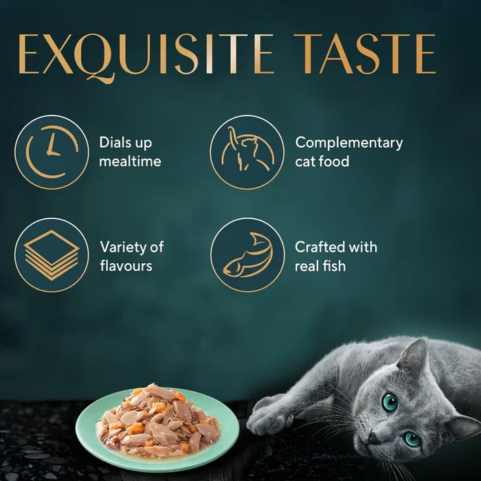 Sheba Skipjack & Salmon Flavour Wet Cat Food for Adult Cats | 35g Pouch