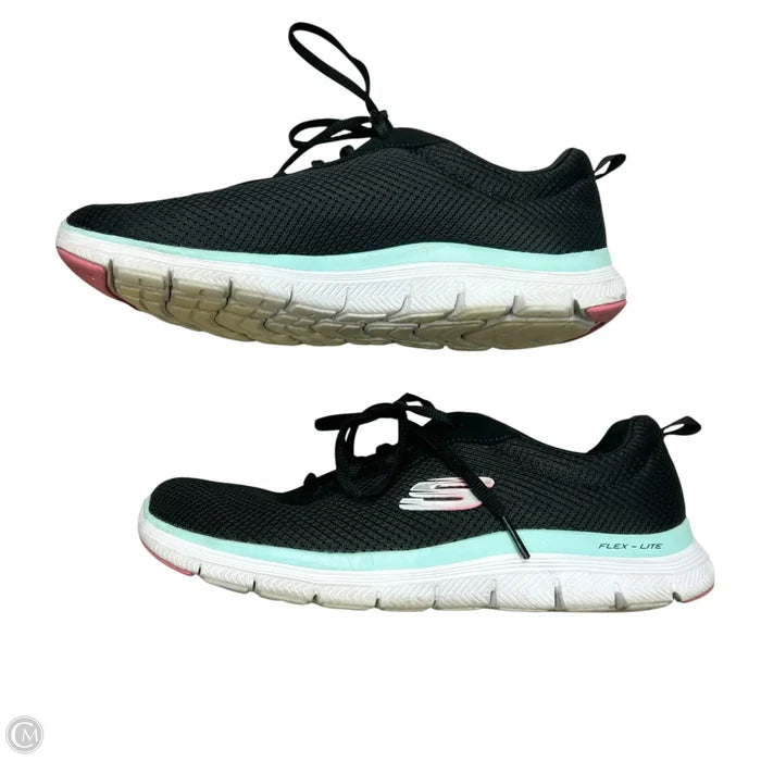 Shoes Athletic By Skechers In Black & Blue, Size: 8.5