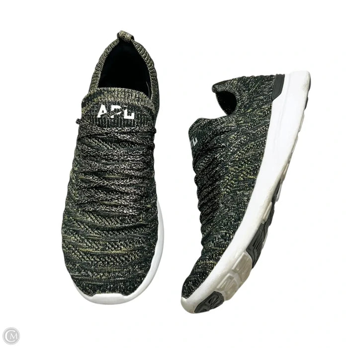Shoes Designer By Apl In Black & Gold, Size: 9.5