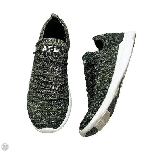 Shoes Designer By Apl In Black & Gold, Size: 9.5