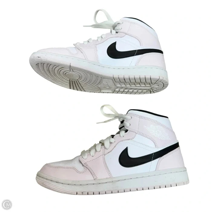 Shoes Designer By Jordan In Pink & White, Size: 7