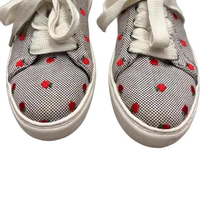 Shoes Designer By Kate Spade In Black & Red, Size: 7.5
