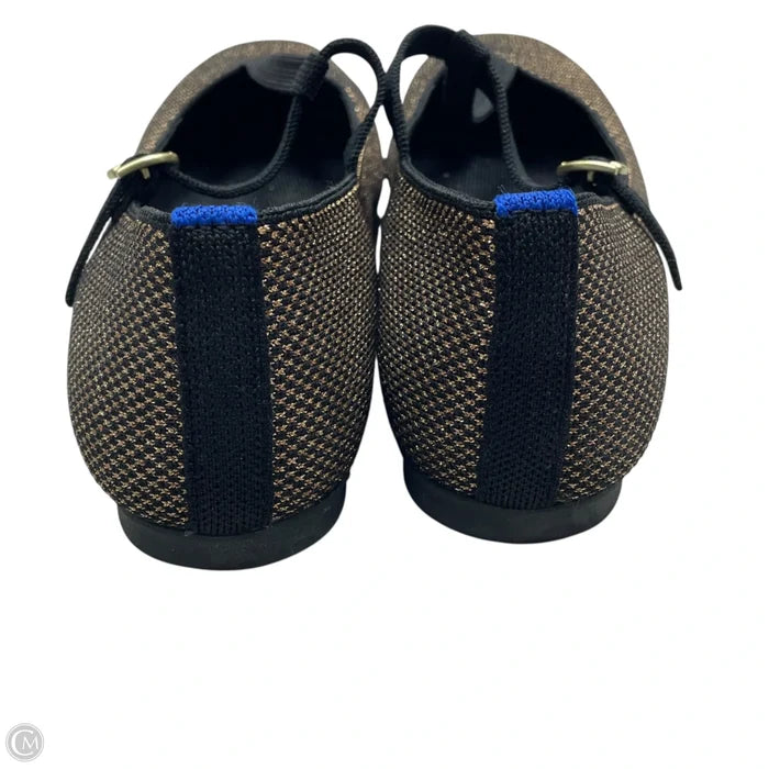 Shoes Flats By Rothys In Black & Gold, Size: 7.5