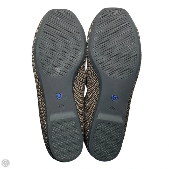 Shoes Flats By Rothys In Black & Gold, Size: 7.5