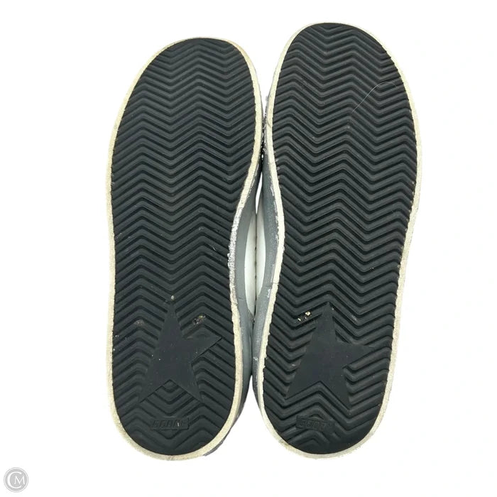 Shoes Luxury Designer By Golden Goose In Silver & White, Size: 7.5