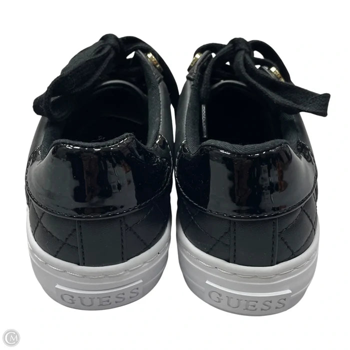 Shoes Sneakers By Guess In Black & Gold, Size: 5