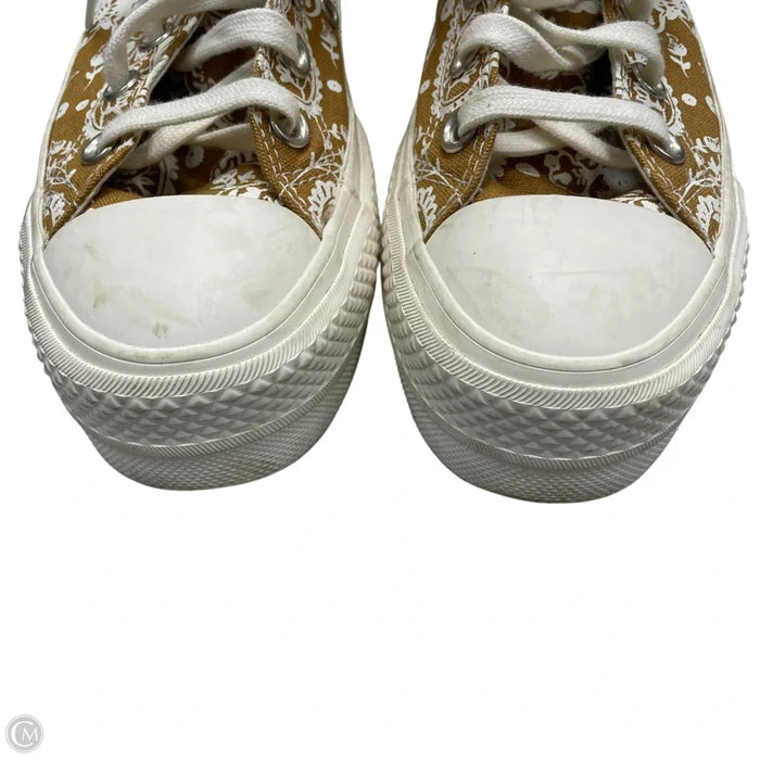 Shoes Sneakers Platform By Converse In White & Yellow, Size: 5.5