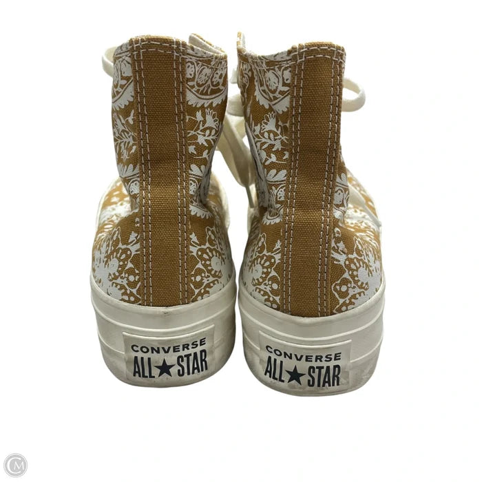 Shoes Sneakers Platform By Converse In White & Yellow, Size: 5.5