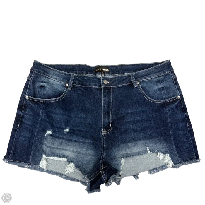 Shorts By Fashion Nova In Blue Denim, Size: 22