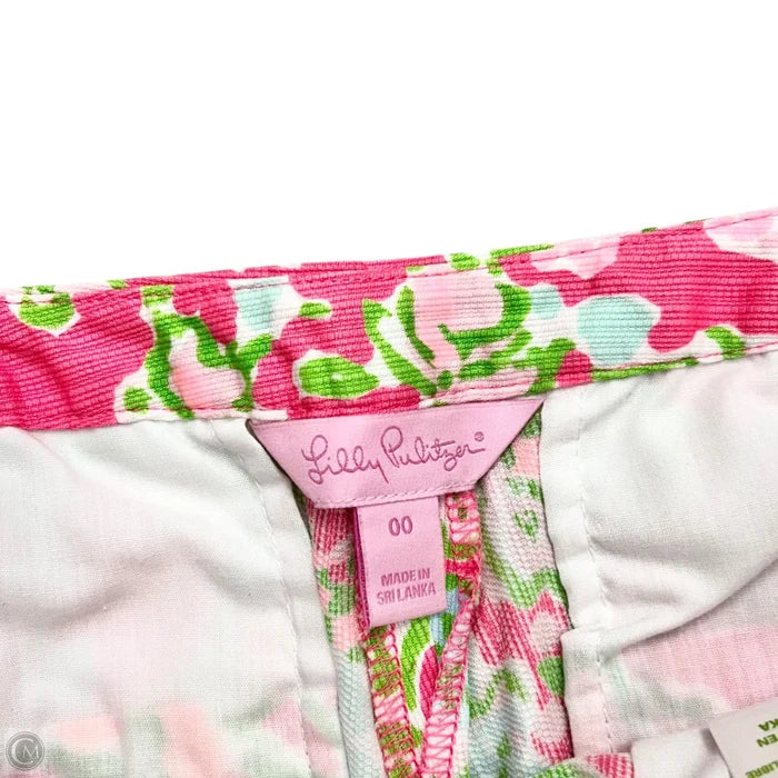 Shorts Designer By Lilly Pulitzer In Green & Pink, Size: 0