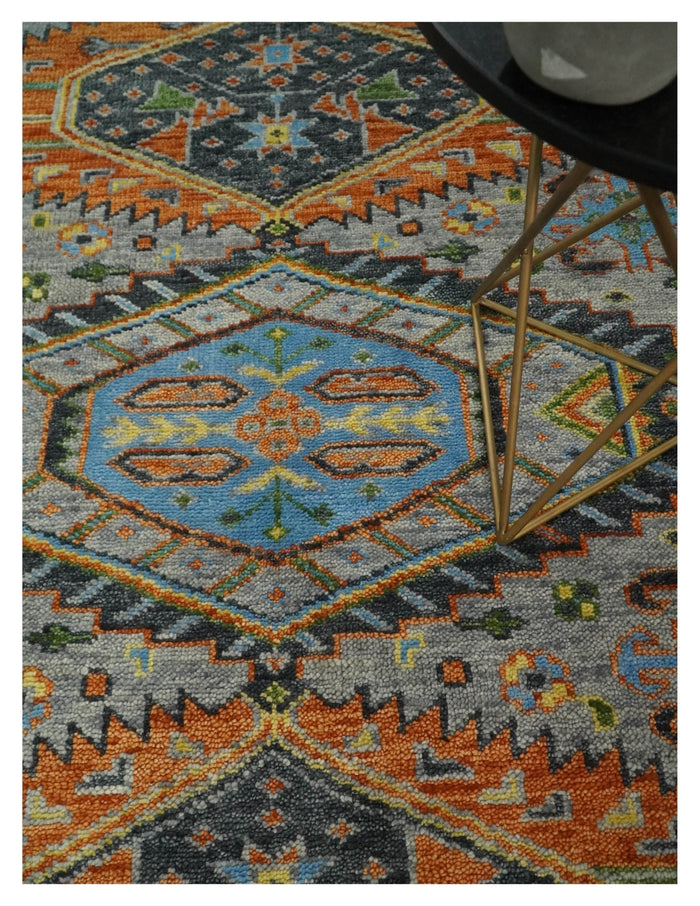 5x8, 6x9, 8x10, 9x12, 10x14 and 12x15 Hand Knotted Silver and Rust Oriental Traditional Persian Area Rug | TRDCP681 - The Rug Decor