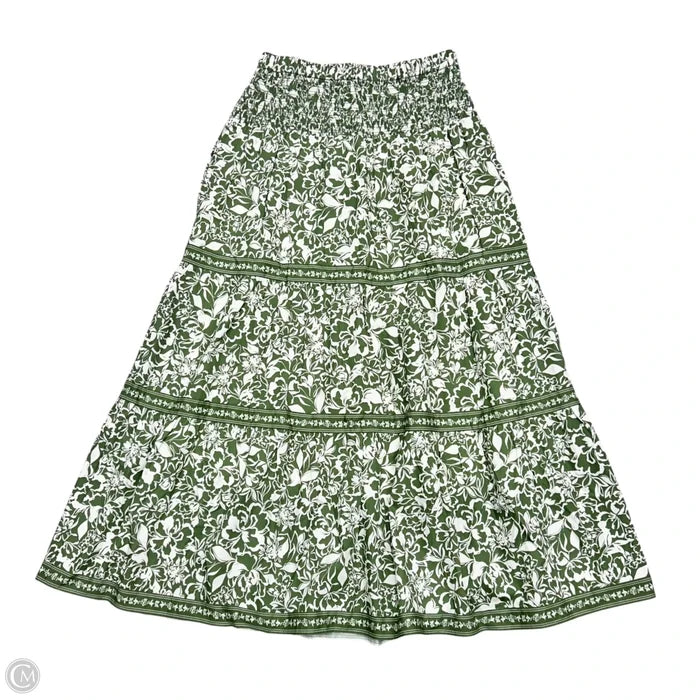 Skirt Maxi By Cartolina In Green & White, Size: S