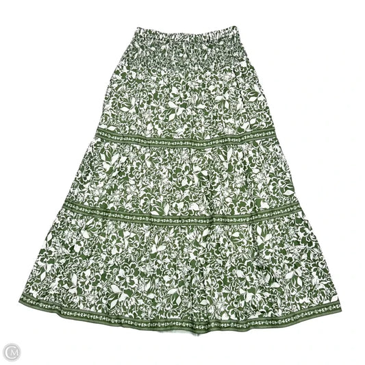 Skirt Maxi By Cartolina In Green & White, Size: S