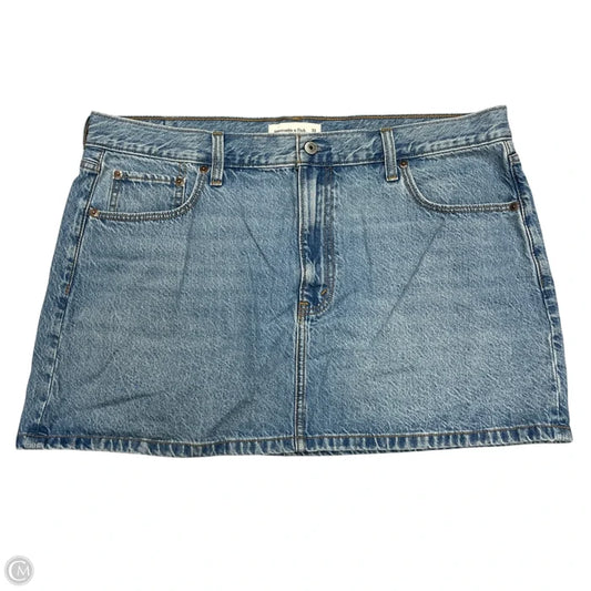 Skirt Midi By Abercrombie And Fitch In Blue Denim, Size: 16