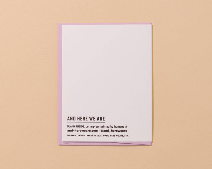 So Very Sorry Letterpress Simple Sympathy Card- Made in USA