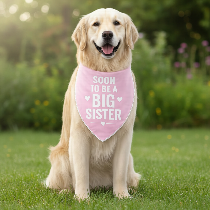 Soon To Be A Big Sister Dog Bandana