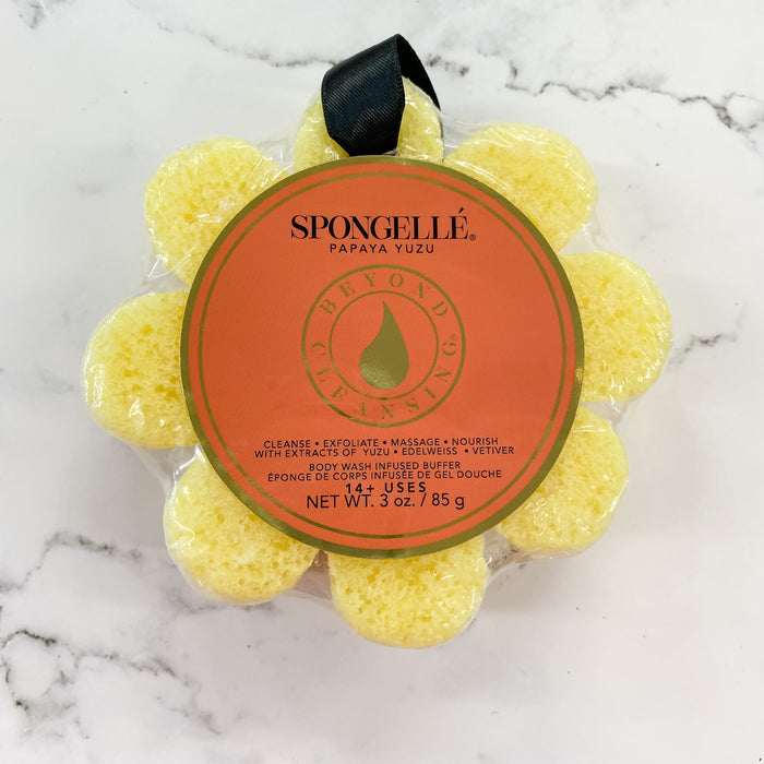 Spongelle Wild Flower Bath Sponge: Papaya Yuzu - Lyla's: Clothing & Gifts - Online and Rockwall Texas Boutique