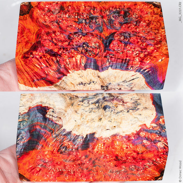 Stabilized wood box elder burl block