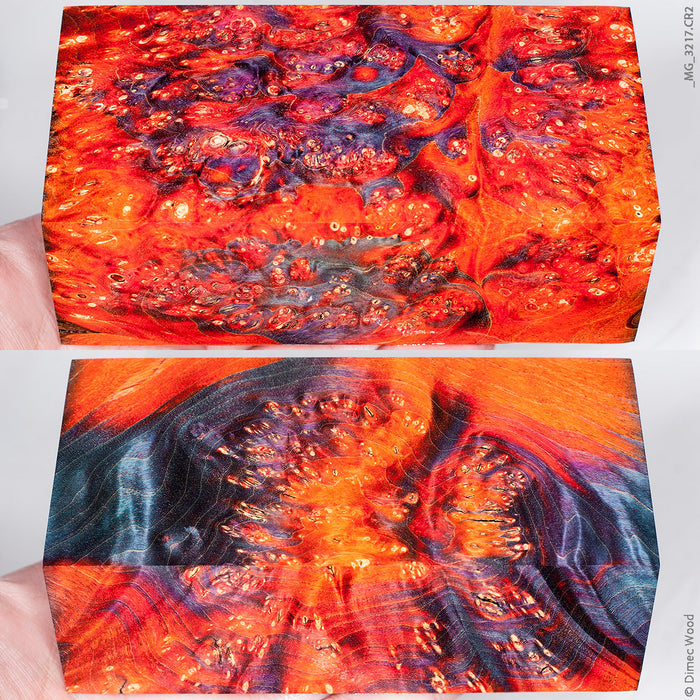 Stabilized wood box elder burl block
