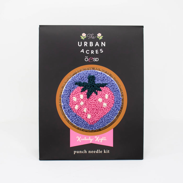 Strawberry Punch Needle Kit-Stitched Modern