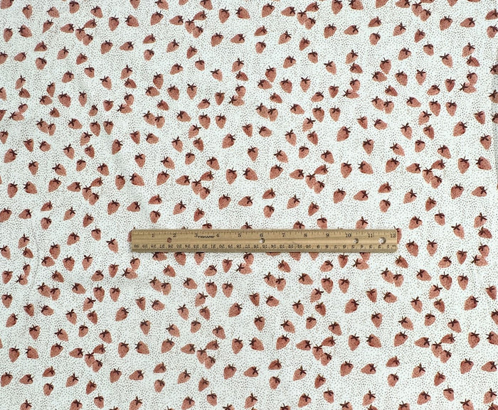 Strawberry & Seeds - Cotton Jersey Knit