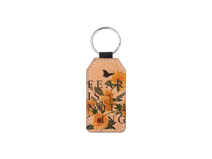 Sublimation PU Leather Key Chain (Brown, Barrel)