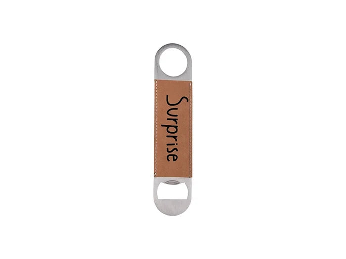 Sublimation PU Stainless Steel Bottle Opener (Brown, 17.7*4cm)