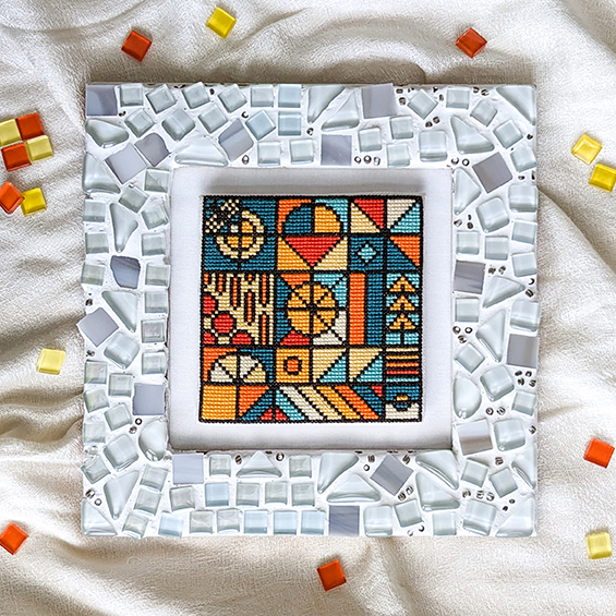 Summer Mosaic Cross Stitch Pattern-Stitched Modern