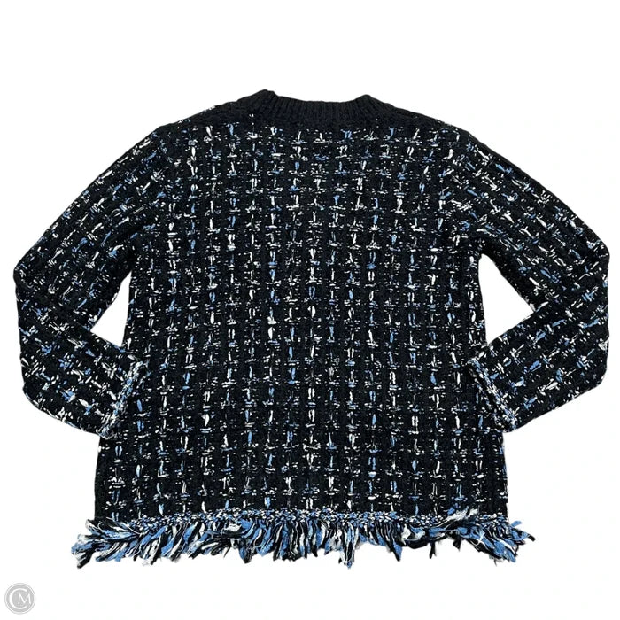 Sweater Cardigan By Anthropologie In Black & Blue, Size: S