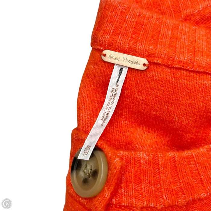 Sweater Cardigan By Free People In Orange, Size: Xs