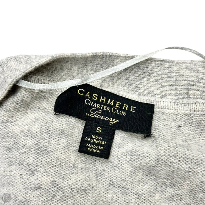 Sweater Cardigan Cashmere By Charter Club In Grey, Size: S