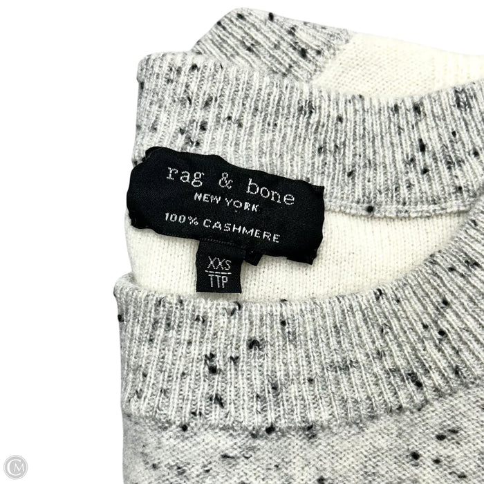 Sweater Cashmere By Rag And Bone In Cream & Grey, Size: Xxs