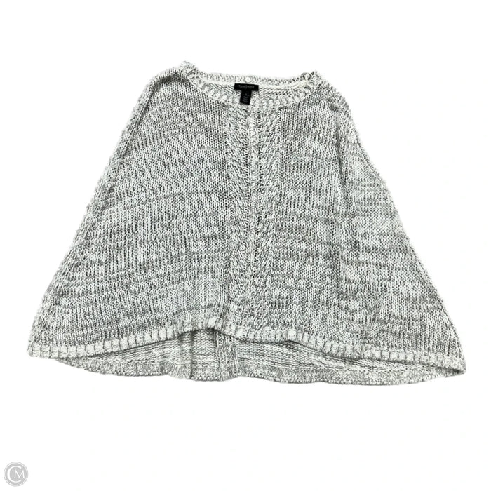 Sweater Poncho By White House Black Market In Silver & White, Size: M