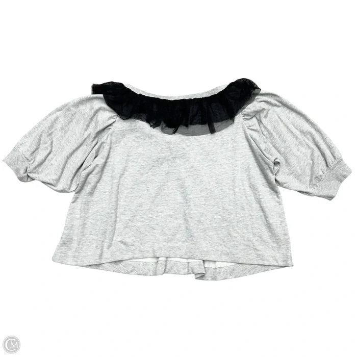 Sweatshirt Crewneck By Maeve In Black & Grey, Size: 2x
