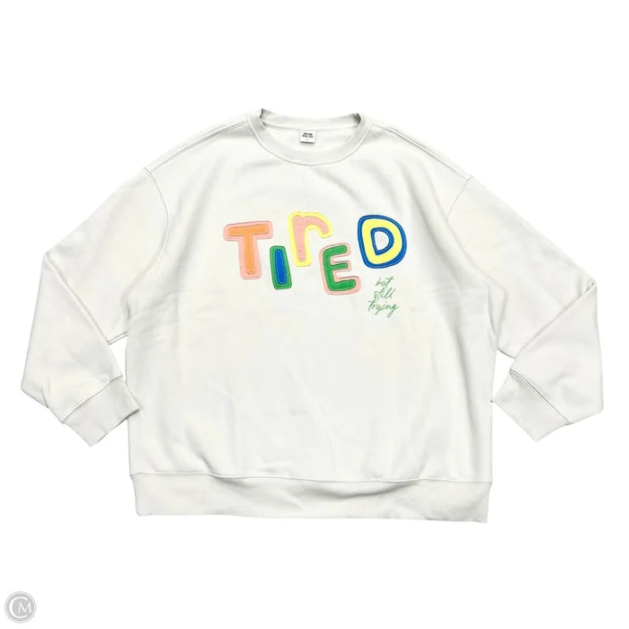 Sweatshirt Crewneck By See The Way I See In Off-White, Size: Xl