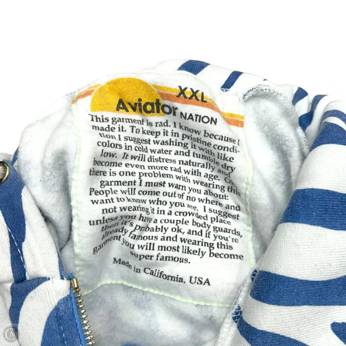 Sweatshirt Hoodie By Aviator Nation In Zebra Print, Size: Xxl