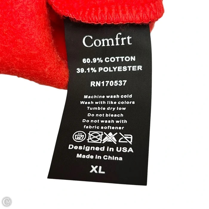 Sweatshirt Hoodie By Comfrt In Red, Size: Xl