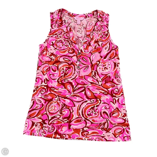 Tank Top Designer By Lilly Pulitzer In Pink & Red, Size: Xxs