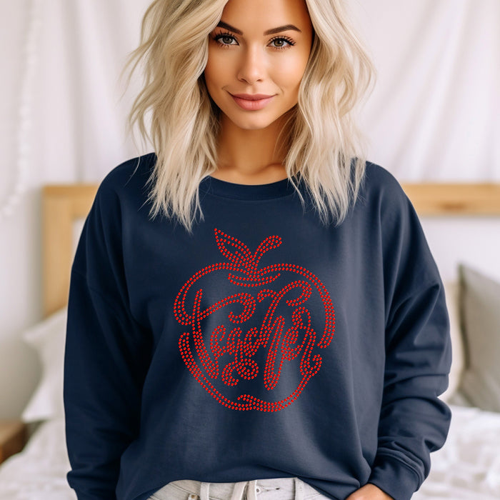 Teacher Apple SS16 RHINESTONE TRANSFER