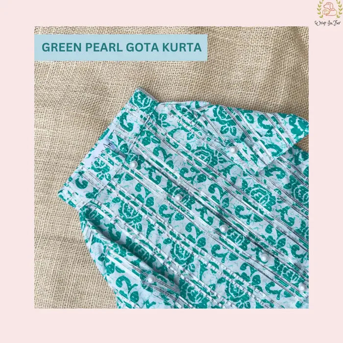 Teal & White Floral Dog Kurta - Traditional Indian Dog Ethnic Wear