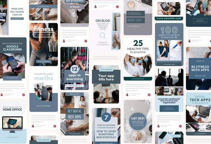 Ladystrategist Technology Pinterest Template instagram canva templates social media templates etsy free canva templates