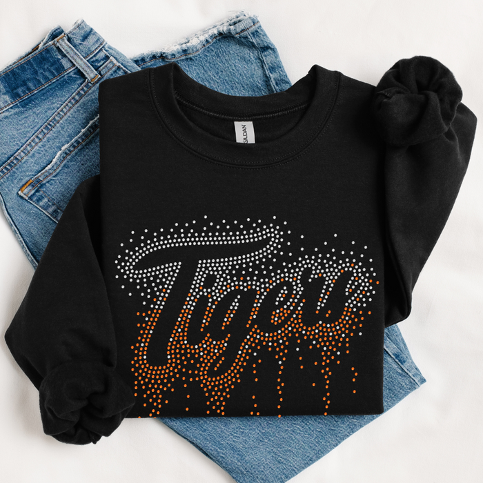 Tigers Ombre Drip RHINESTONE TRANSFER