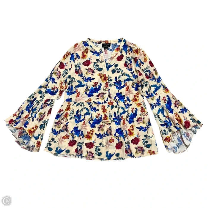Top Long Sleeve By Anthropologie In Floral Print, Size: S