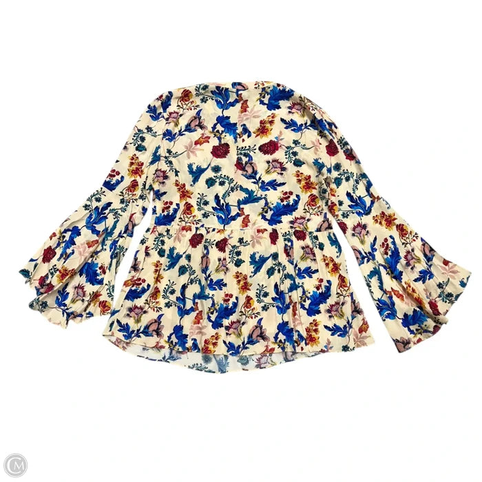 Top Long Sleeve By Anthropologie In Floral Print, Size: S