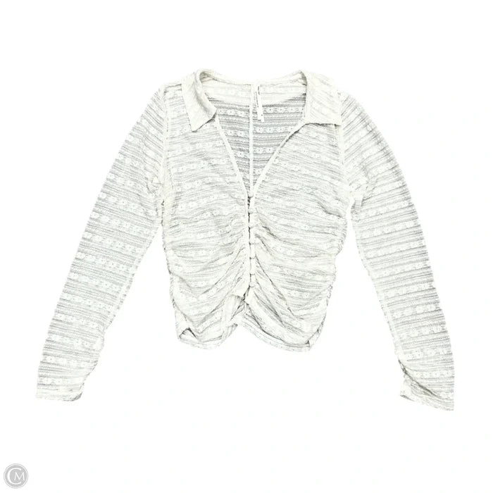 Top Long Sleeve By Anthropologie In Ivory, Size: M