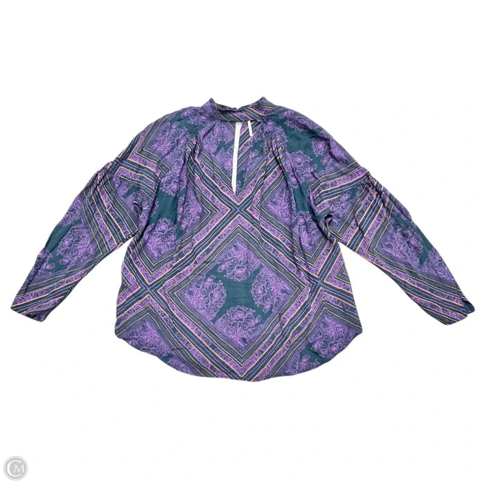 Top Long Sleeve By Free People In Grey & Purple, Size: Sp