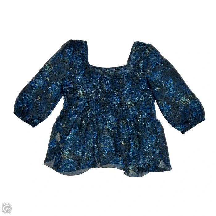Top Long Sleeve By Free People In Navy, Size: M